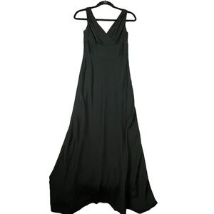 J. Crew Sophia Black 100% Silk Maxi Dress Formal Evening Cocktail Gala - Sz 0P